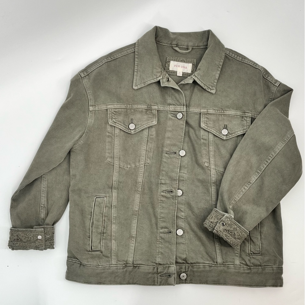 Per Una Olive Jean Jacket